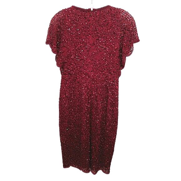 Adriana Papell Beaded Sequin Midi Dress Sz 0 Petite Holiday Christmas New Year's - Picture 2 of 16